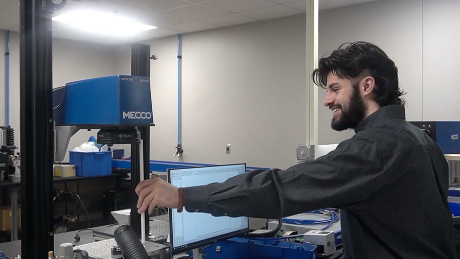 Man using lab equipment